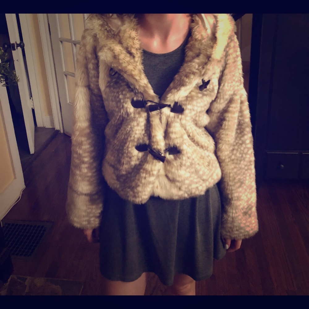 Large fuzzy jacket spotted